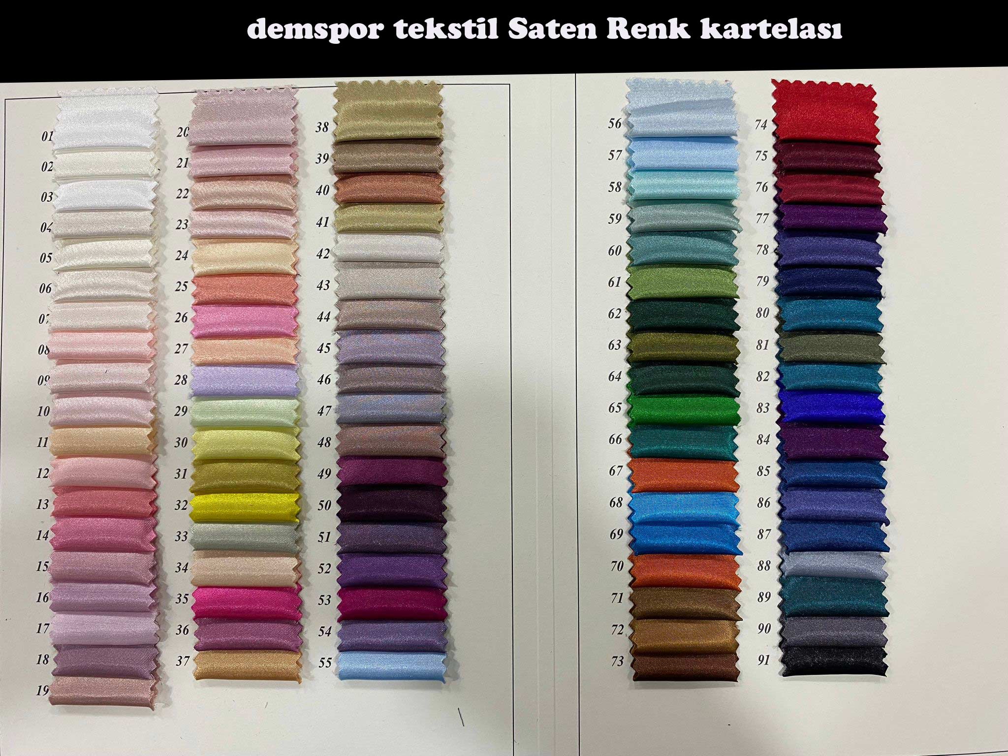 demspor saten renk kartelası
